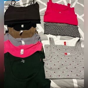 10 Womens Tanks/Camisoles Size Small - American Apparel, Banana Republic & H&M
